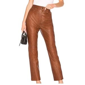 LPA Tan Leather Dress Pants size medium new with tags